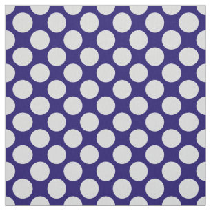 Große Retrodots - Marine und grau / grau Stoff