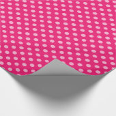 Große Retropunkte, Fuchsia und Pastellrosa Geschenkpapier (Ecke)