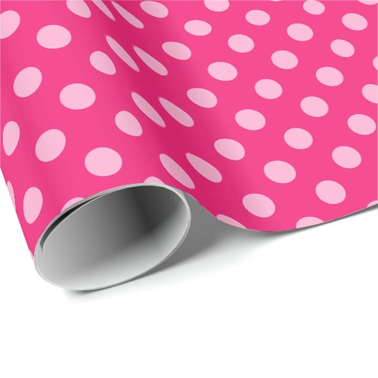 Große Retropunkte, Fuchsia und Pastellrosa Geschenkpapier (Rolleneckpunkt)
