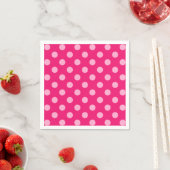 Große Retropunkte, Fuchsia und Pastellrosa Serviette (Beispiel)