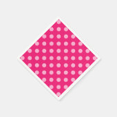 Große Retropunkte, Fuchsia und Pastellrosa Serviette (Ecke)