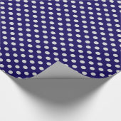 Große Retropunkte - grau und mariniert Geschenkpapier (Ecke)