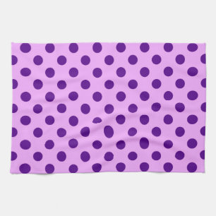 Große Retropunkte - lila und orchid Geschirrtuch