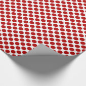 Große Retropunkte - rot und weiß Geschenkpapier (Ecke)