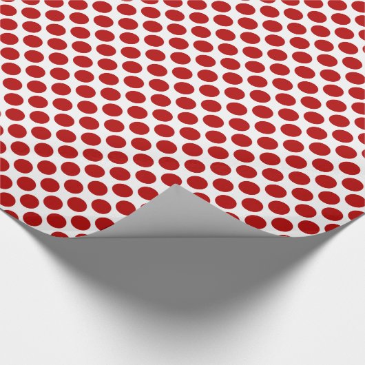 Große Retropunkte - rot und weiß Geschenkpapier (Ecke)