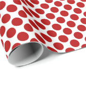 Große Retropunkte - rot und weiß Geschenkpapier (Rolleneckpunkt)