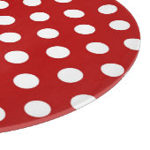 Große Retropunkte - rot und weiß Schneidebrett (Ecke)