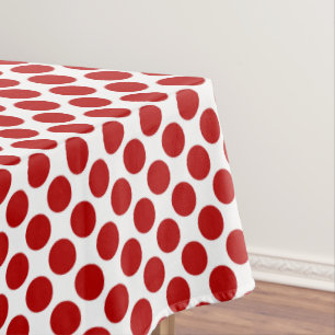 Große Retropunkte - rot und weiß Tischdecke