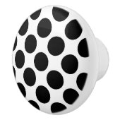 Große Retropunkte - schwarz-weiß Keramikknauf (Rechts)