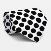 Große Retropunkte - schwarz-weiß Krawatte (Gerollt)