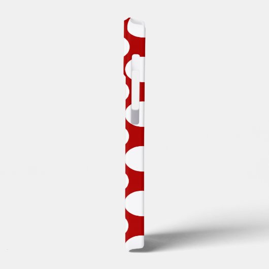 Große Retropunkte - weiß und rot Case-Mate iPhone Hülle (Rückseite / Links)