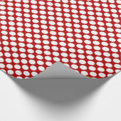 Große Retropunkte - weiß und rot Geschenkpapier (Ecke)