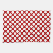 Große Retropunkte - weiß und rot Handtuch (Horizontal)