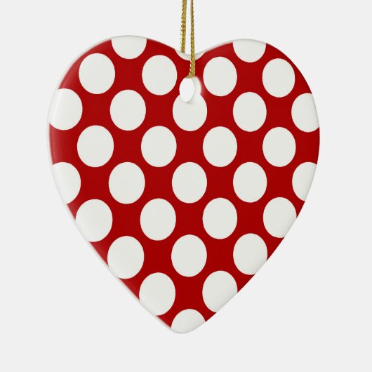 Große Retropunkte - weiß und rot Keramikornament (Rechts)