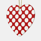Große Retropunkte - weiß und rot Keramikornament (Links)