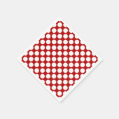 Große Retropunkte - weiß und rot Serviette (Ecke)