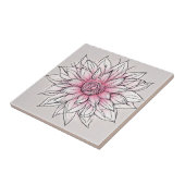 Große rosa Abstrakte Blume Fliese (Seite)