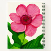 Große rosa Anemone mit grünem Blätter Journal Notizblock (Rückseite)