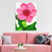 Große rosa Anemone mit smaragdgrünen Blätter Leinwanddruck (Insitu (Wohnzimmer))