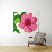 Große rosa Anemone mit smaragdgrünen Blätter Wandteppich (Beispiel (Horizontal))