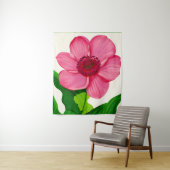 Große rosa Anemone mit smaragdgrünen Blätter Wandteppich (Beispiel)