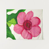 Große rosa Anemone mit smaragdgrünen Blätter Wandteppich (Vorderseite (Horizontal))
