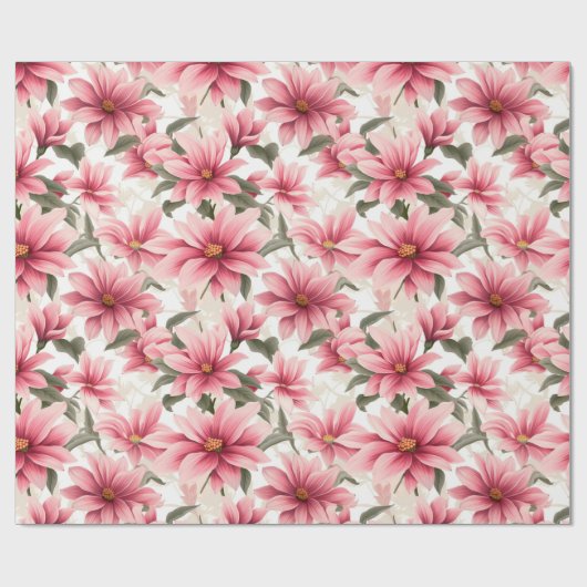 Große rosa Blume Brautparty Blumengiftpackung Geschenkpapier (Flach)