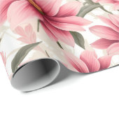 Große rosa Blume Brautparty Blumengiftpackung Geschenkpapier (Rolleneckpunkt)