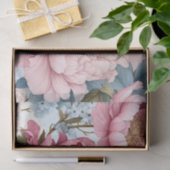 Große rosa Blume mit delikatem Blau Seidenpapier (Geschenk)