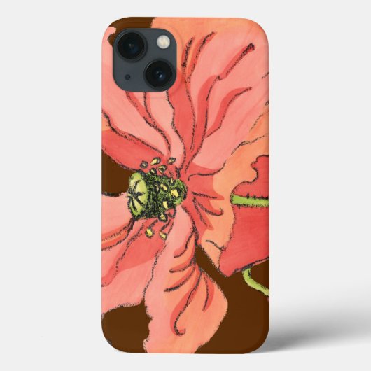 Große rosa Blume mit tiefrotem Hintergrund Case-Mate iPhone Hülle (Rückseite)