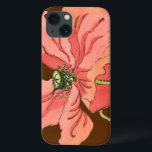 Große rosa Blume mit tiefrotem Hintergrund iPhone 13 Hülle<br><div class="desc">Eine große rosa Blume Erholungen auf tiefrotem Hintergrund in diesem Gemälde von Nancy Slocum. Die Blume ist lebendig und in voller Blüte. Ein atemberaubendes Geschenk für eine besondere Person in Ihrem Leben!</div>