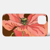 Große rosa Blume mit tiefrotem Hintergrund Case-Mate iPhone Hülle (Rückseite (Horizontal))