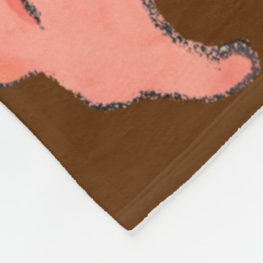 Große rosa Blume mit tiefrotem Hintergrund Fleecedecke (Ecke)