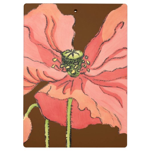 Große rosa Blume mit tiefrotem Hintergrund Klemmbrett (Rückseite)