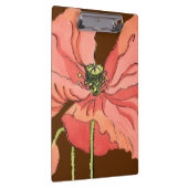 Große rosa Blume mit tiefrotem Hintergrund Klemmbrett (Rechts)