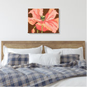 Große rosa Blume mit tiefrotem Hintergrund Leinwanddruck (Insitu (Schlafzimmer))