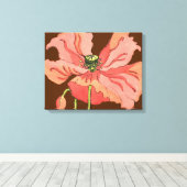 Große rosa Blume mit tiefrotem Hintergrund Leinwanddruck (Insitu (Holzboden))