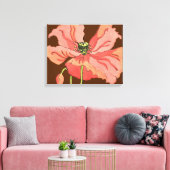 Große rosa Blume mit tiefrotem Hintergrund Leinwanddruck (Insitu (Wohnzimmer))