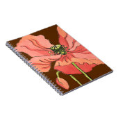 Große rosa Blume mit tiefrotem Hintergrund Notizblock (Rechte Seite)