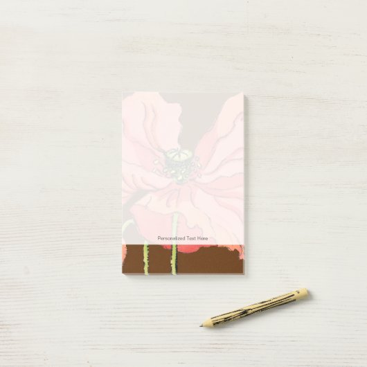 Große rosa Blume mit tiefrotem Hintergrund Post-it Klebezettel (Auf Schreibtisch)