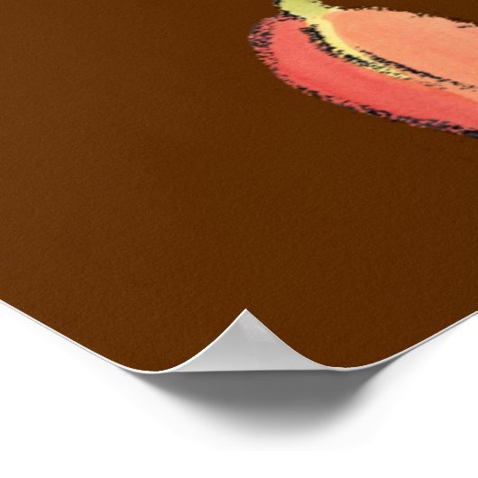 Große rosa Blume mit tiefrotem Hintergrund Poster (Ecke)