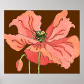 Große rosa Blume mit tiefrotem Hintergrund Poster (Vorne)