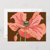 Große rosa Blume mit tiefrotem Hintergrund Postkarte (Vorne/Hinten)