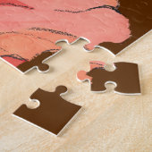 Große rosa Blume mit tiefrotem Hintergrund Puzzle (Seite)