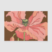 Große rosa Blume mit tiefrotem Hintergrund Seidenpapier (Vorderseite)