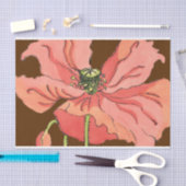 Große rosa Blume mit tiefrotem Hintergrund Seidenpapier (Handwerk)