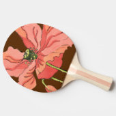 Große rosa Blume mit tiefrotem Hintergrund Tischtennis Schläger (Seitenansicht)