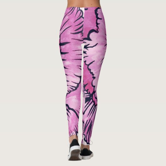 Große rosa Blume Sammlung Leggings  (Rückseite)
