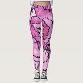 Große rosa Blume Sammlung Leggings (Vorderseite)