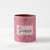 Große rosa Blume. Zwei-Tone-Tasse Tasse (Zentrum)